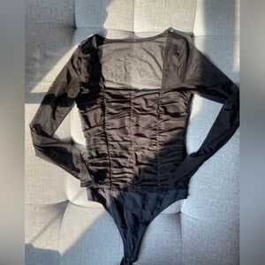 Abercrombie Ruched Mesh Bodysuit Small